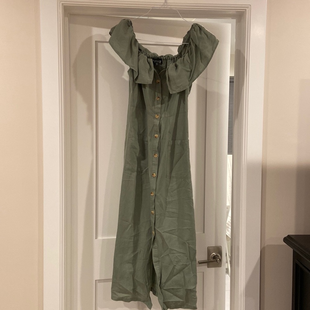 Top shop linen dress 3/4